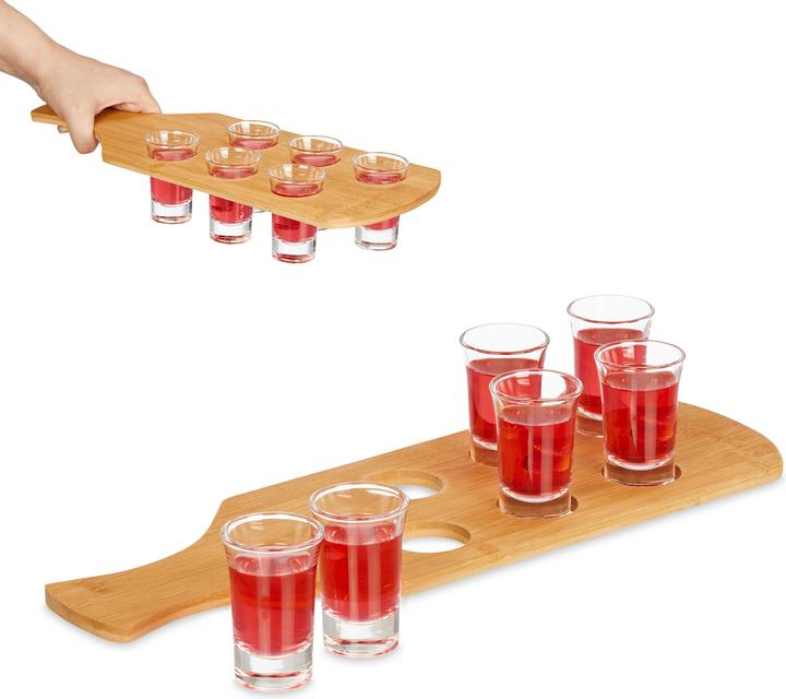 Produktbild Relaxdays Schnapsbrett (0.04 dl, 1 x, Schnapsgläser + Shotgläser)
