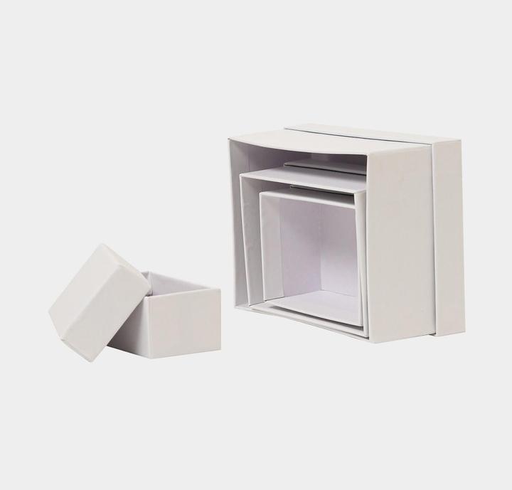 Actual product image I Am Creative Boîtes Papier Mâché, Set,Blanc,4p