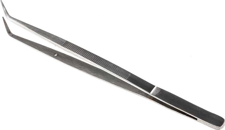 Produktbild RS PRO Edelstahl Pinzette, Spitze Gebogen, Fein Abgerundet, 150 mm mm