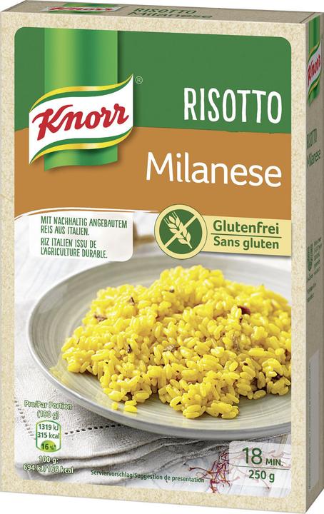 Knorr Risotto Milanese, Traditionsgericht aus Mailand, mit feinen Pilzen und Safran abgeschmeckt (250 g)