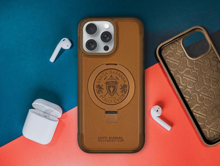 Actual product image Santa Barbara Apple iPhone 16 Pro Max - Polo Primo - Premium Stand Case Hülle mit MagSafe, schwarz (Apple iPhone 16 Pro Max)