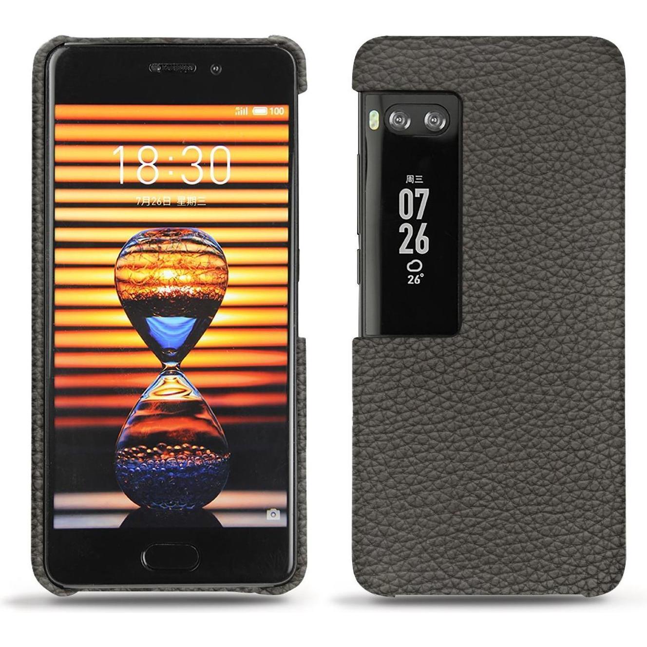 Noreve Lederschutzhülle (Meizu Pro 7 Plus), Smartphone Hülle, Grau