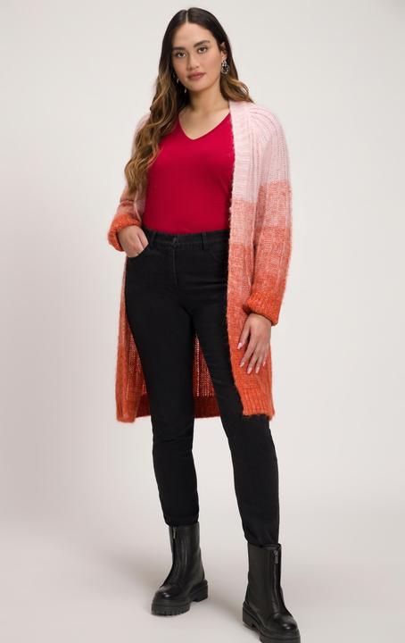 Actual product image Ulla Popken Ombre Stripe Open Front A-line Fit Cardigan Sweater (54)