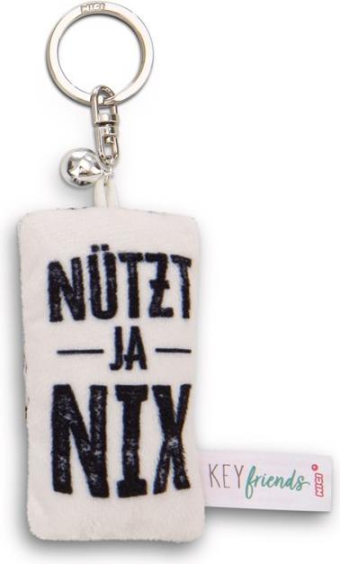 Magni NICI Schlüsselanhänger Mini Plüschkissen Nützt ja nix mit Glöckchen 8cm