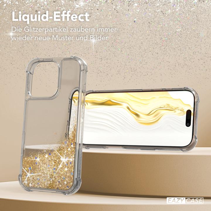 Actual product image EAZY CASE Liquid Glittery Hülle für iPhone 16 Pro (Apple iPhone 16 Pro)