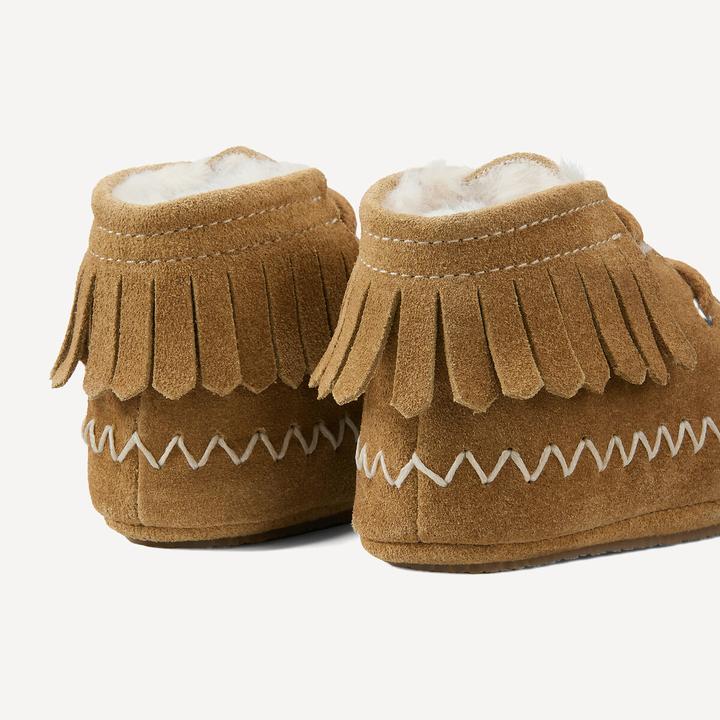 Produktbild La Redoute Collections Warme Hausschuhe aus Leder mit Fransen (22)