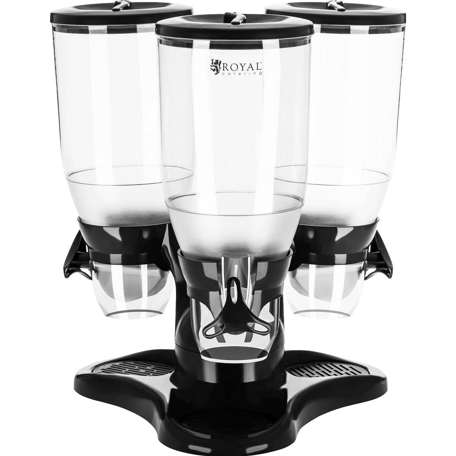 Thumbnail - Royal Catering Müslispender Ceralienspender Cornflakesspender Spender Dispender 3 x 3 Liter, Vorratsbehälter, Schwarz