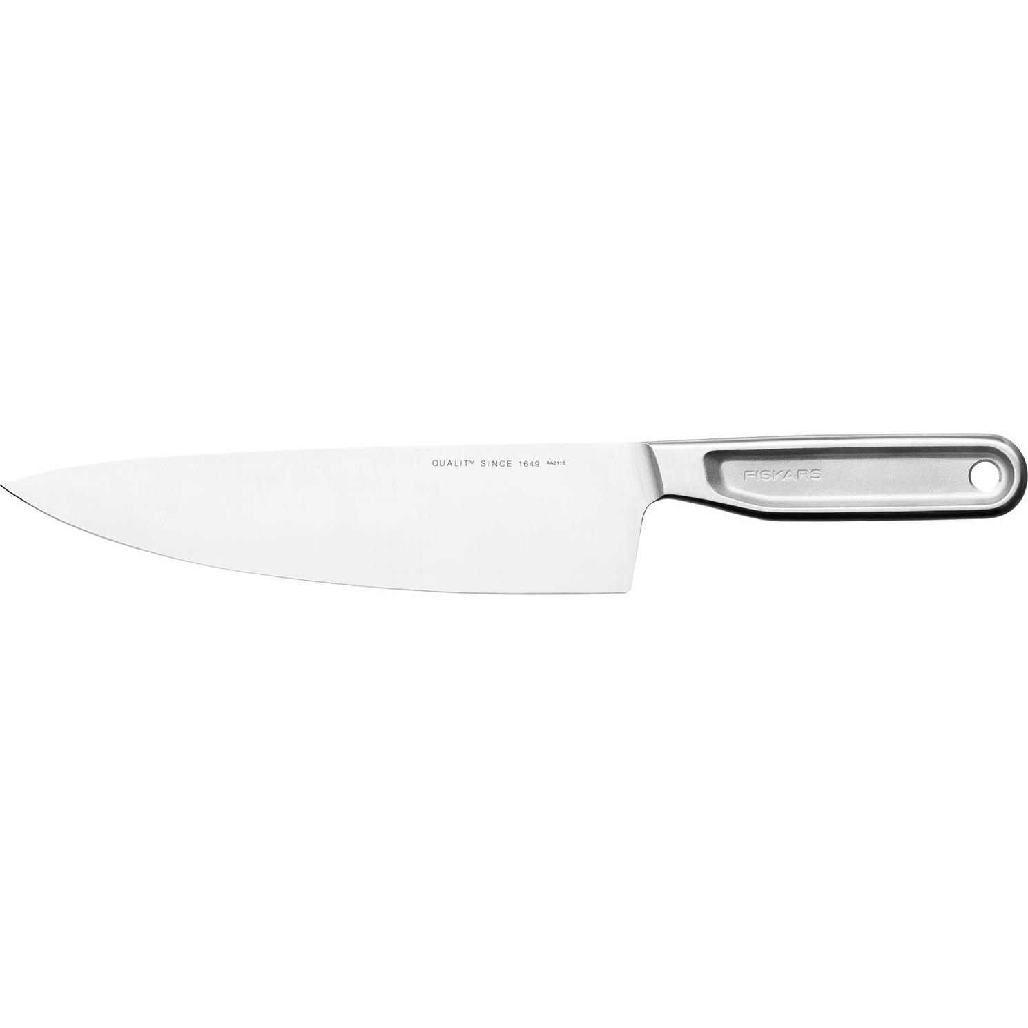 Fiskars All Steel Kochmesser gross, 20cm, Küchenmesser, Silber