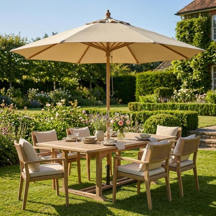 Immagine prodotto ProGarden Parasol Ogrodowy Drewniany 250cm Składany Piaskowy