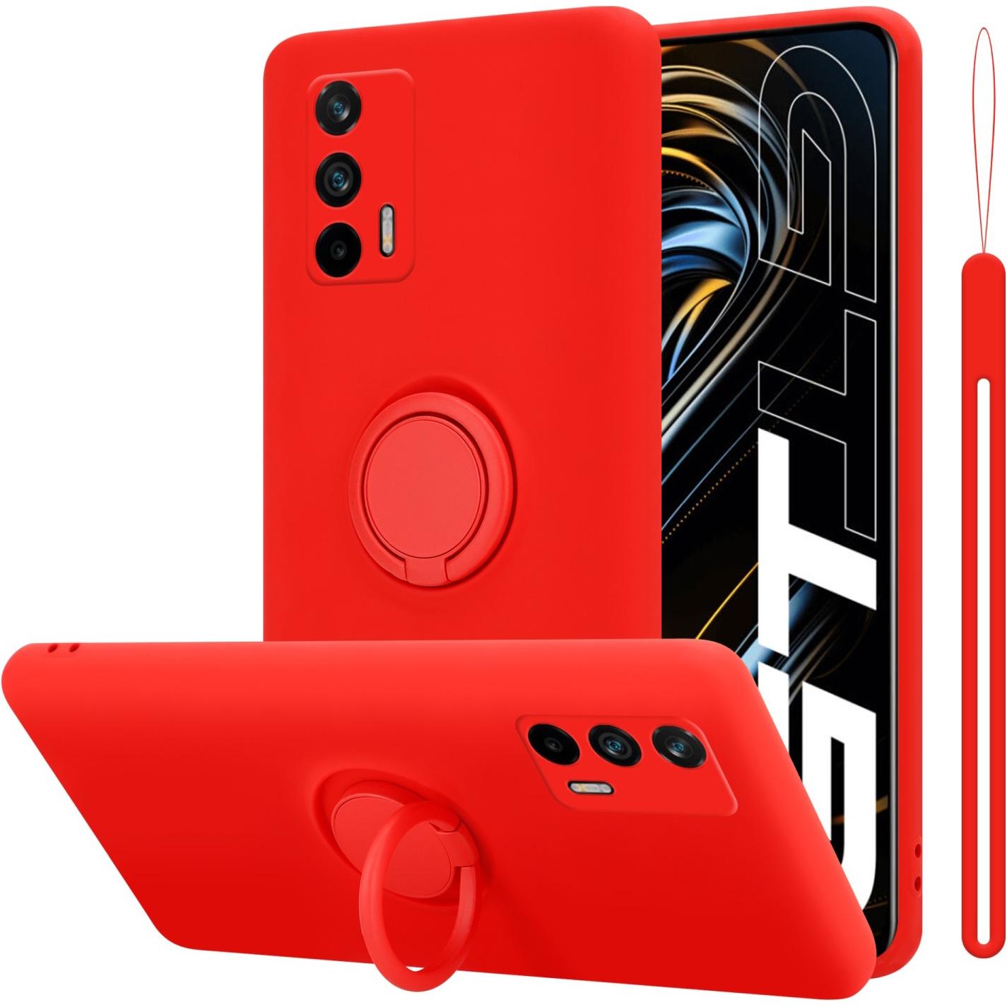 Cadorabo TPU Liquid Ring Silicone Case Hülle für Realme GT / GT Neo 2T / Q3 PRO (Realme GT Neo 2T), Smartphone Hülle, Ro...