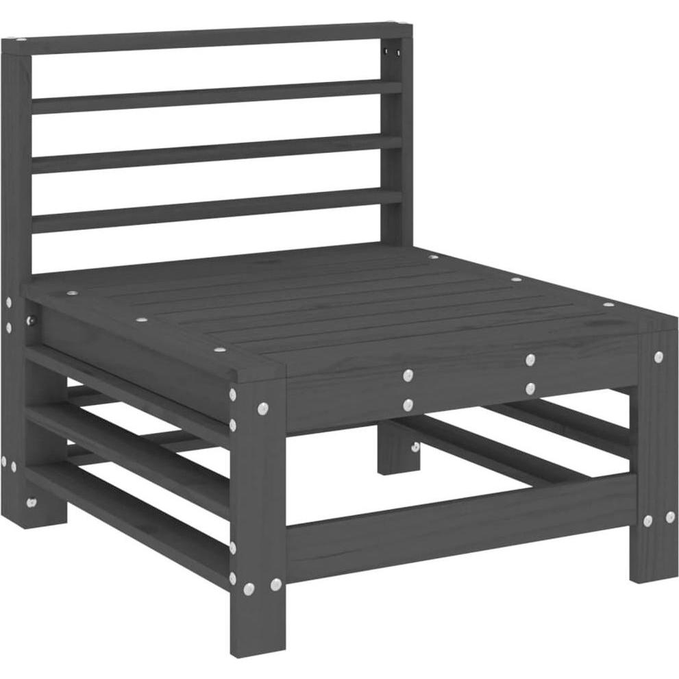 Thumbnail - VidaXL, Gartenlounge, 7-tlg. Garten-Lounge-Set Grau Massivholz Kiefer,Farbe