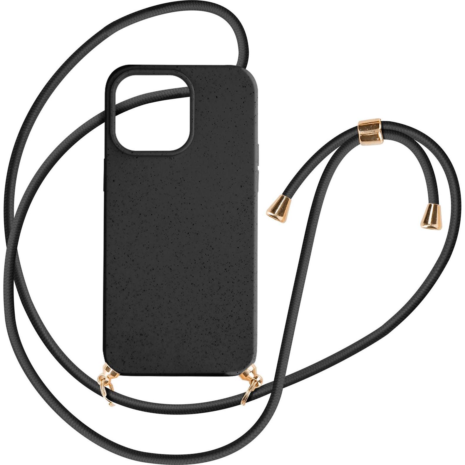 Avizar Classic BioCord, aus recyclebarem Silikon Series, Handykette, Schwarz