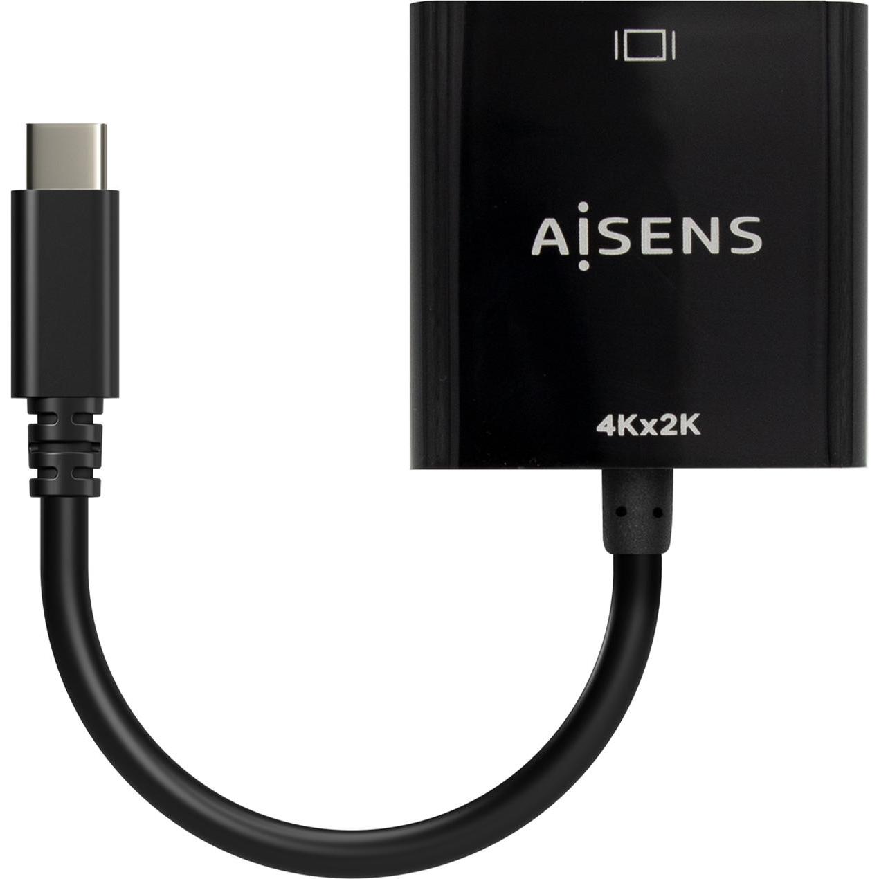 Thumbnail - Aisens CONVERSOR USB-C A HDMI 4K30HZ USB-C M-HDMI H NEGRO 15CM (USB Typ-C), Data + Video Adapter, Schwarz