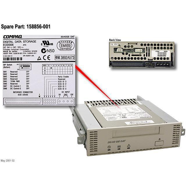 HPE DRV,DAT,20/40GB,5.25,CB, Optisches Laufwerk, Schwarz