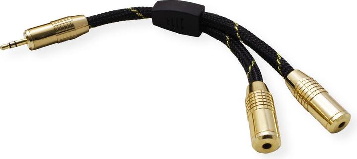 Produktbild Roline GOLD 3.5mm Cableadapter. 1xM. 2xF. 15cm (0.15 m, 3.5mm Klinke (AUX))