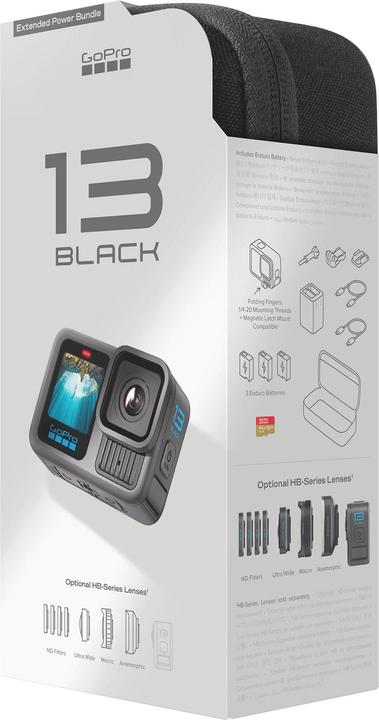 Productafbeelding GoPro Hero 13 Black Uitgebreide Power Bundel (30p, Bluetooth, WiFi, GPS)