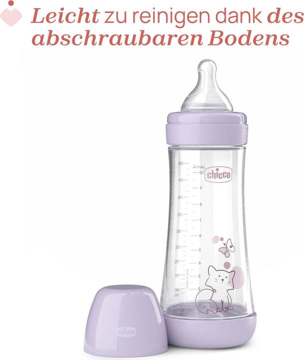 Productafbeelding Chicco Babyfläschchen PERFECT5 PP 300ml Sauger Silikon schneller Fluss DRAFT PINK 4m+ (300 ml)