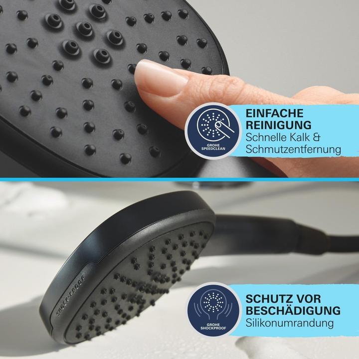 Actual product image Grohe Vitalio Comfort 250 Duschsystem mit Thermostatbatterie, eckig, variable Bohrlöcher, wassersparend, m