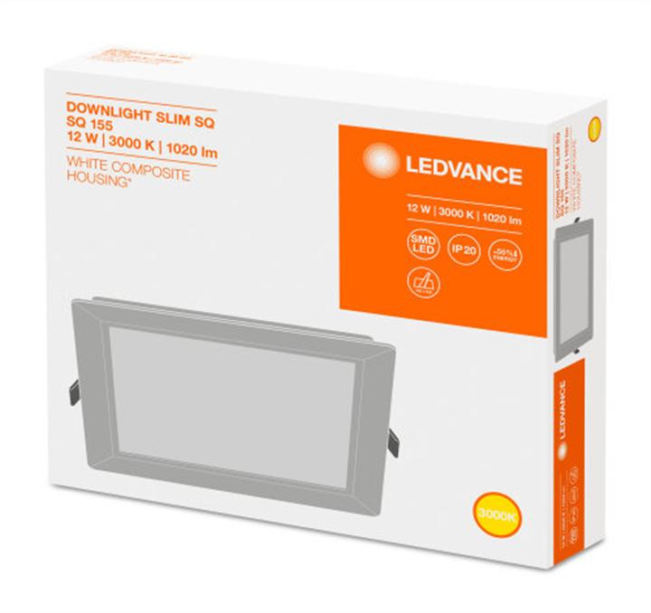 Produktbild Ledvance LED Downlight Einbauleuchte flach Downlight Slim square 155 12W/3000K WT 12W 3000K 1020lm 30000h... (1020 lm)