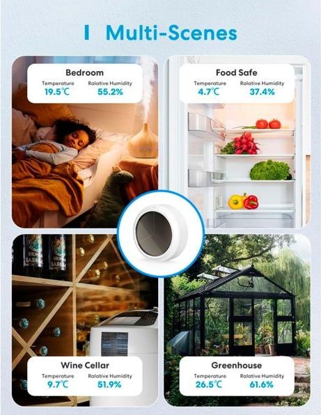 Actual product image Meross Smart Temperatur/Feuchte- Sensor Starter Kit inkl. Hub