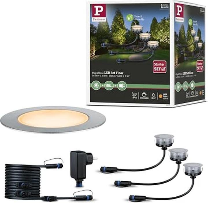 Produktbild Paulmann Outdoor Plug & Shine Floor Starterset Insect Friendly (100 lm, IP67)