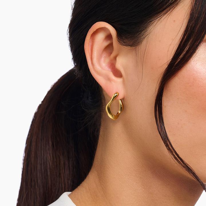 Produktbild Thomas Sabo Creolen klein Natural Beauty vergoldet (Sterling Silber 925 mit 18k Vergoldung)