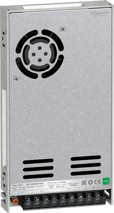 Actual product image Schneider Power supply, Easy Modicon ABL2, clocked, 1-phase, 100-240V AC, 24V DC, 10.5A, 252W ABL2REM