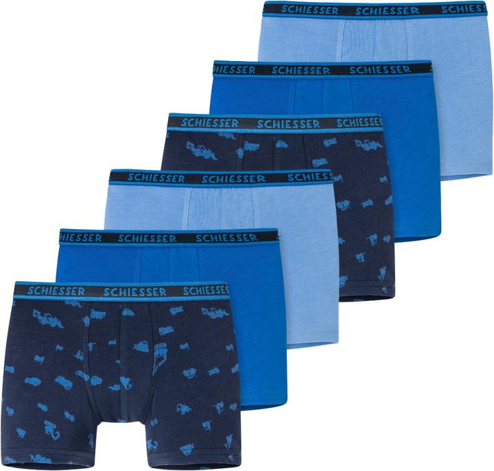 Actual product image Schiesser Pack of 6 Kids Boys 95/5 Organic Cotton Shorts / Pants (140, pack of 6)