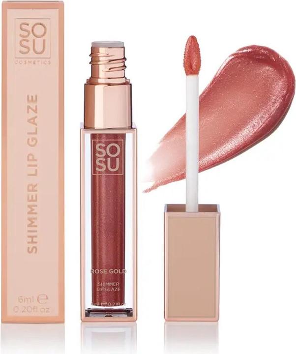 Actual product image Sosu Cosmetics - Lip gloss Shimmer (Lip Glaze) 6 ml - Shade: Rose Gold (Rose gold)