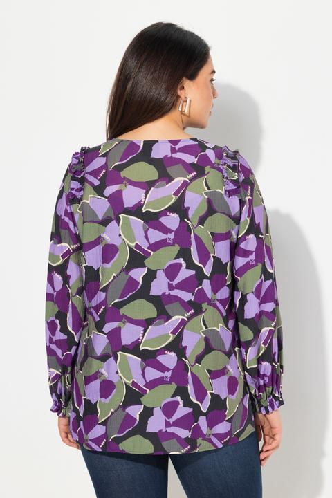 Produktbild Ulla Popken Bluse, A-Linie, Tunika-Ausschnitt, Ziernähte, 3/4-Arm (42, 44)