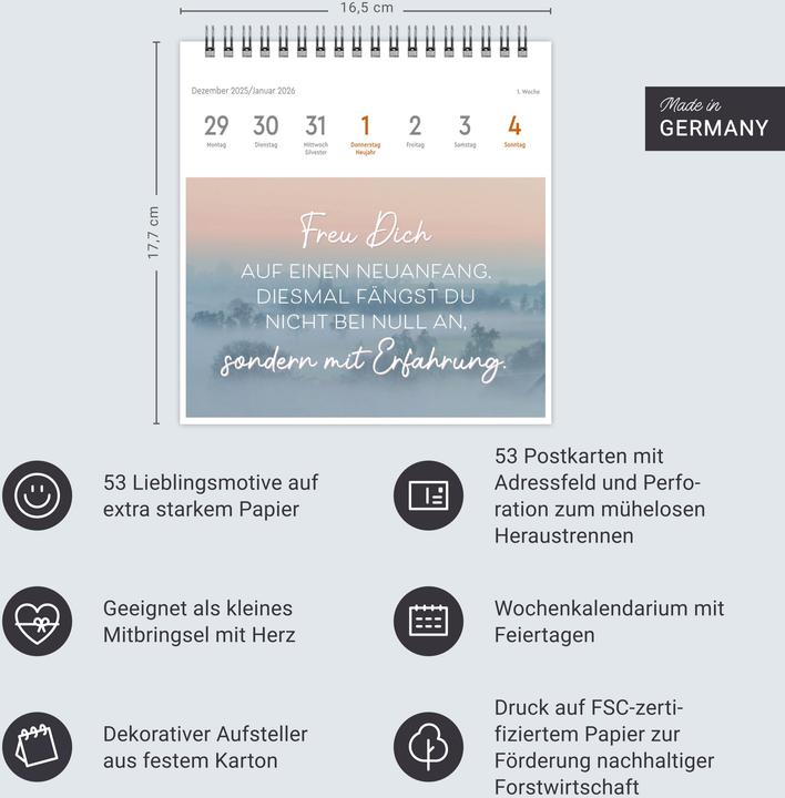 Produktbild Visual Statements Premium-Postkartenkalender 2026 (16.5 x 17.7 cm)