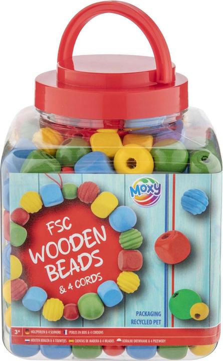 Grafix Wooden beads red. 375 grammes