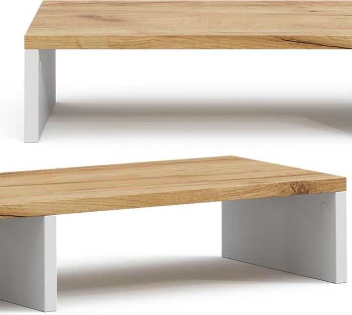 Immagine prodotto Vicco Monitorständer Tomy, Weiss/Goldkraft Eiche, 80 x 12 cm