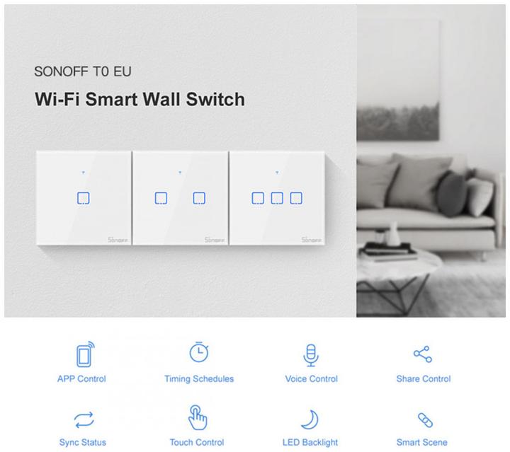 Immagine prodotto Sonoff T0 EU TX (2-kanałowy)