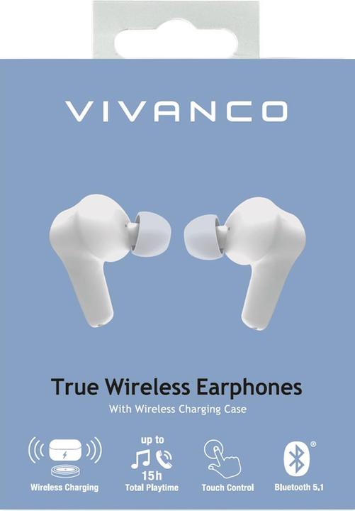 Produktbild Vivanco COMFORT PAIR W Headset True Wireless Stereo (TWS) In-ear Calls/Music Bluetooth White (Keine Geräuschunterdrückung, 10 h, Kabellos)