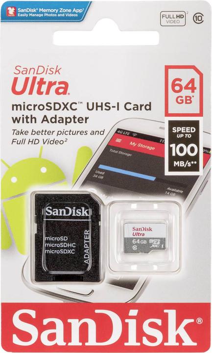 Image du produit SanDisk Ultra Lite microSDXC (64 Go, microSDXC, U1, UHS-I)