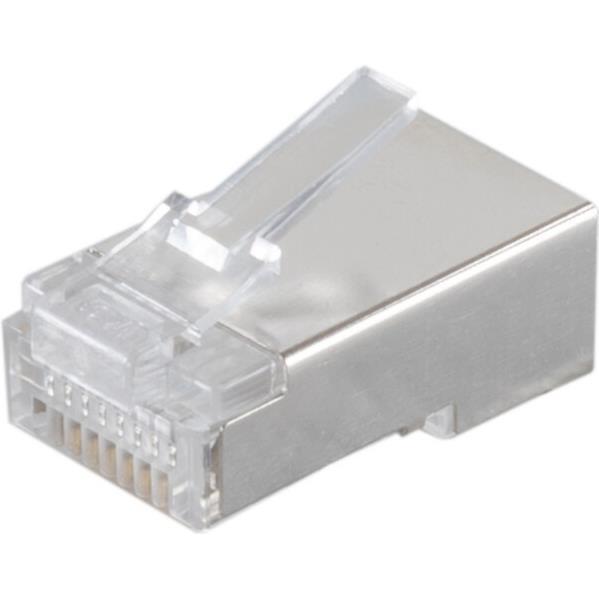 S-Impuls Western Stecker RJ45 8P8C geschirmt für Rundkabel (25 Stück) (Stecker Tülle), Netzwerk Zubehör