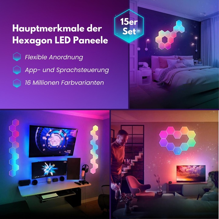 Produktbild Hermex Hexagon-Lichtpaneele