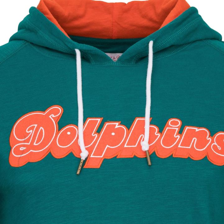 Immagine prodotto Mitchell & Ness Felpa con cappuccio in maglia fiammata - Miami Dolphins (S)