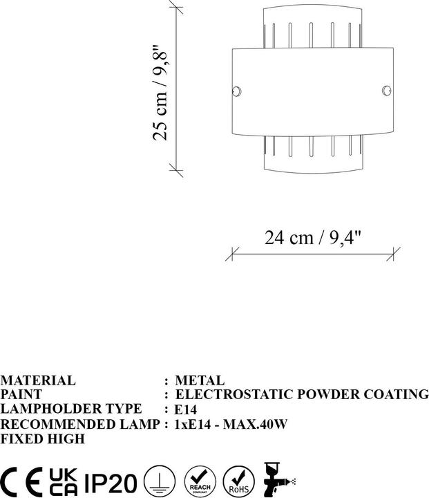 Productafbeelding Opviq Noctra Wall Lamp (E14)