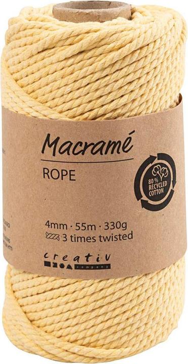 Image du produit Creativ Company Fil de coton Makramee Rope 330 g jaune clair (55 m)