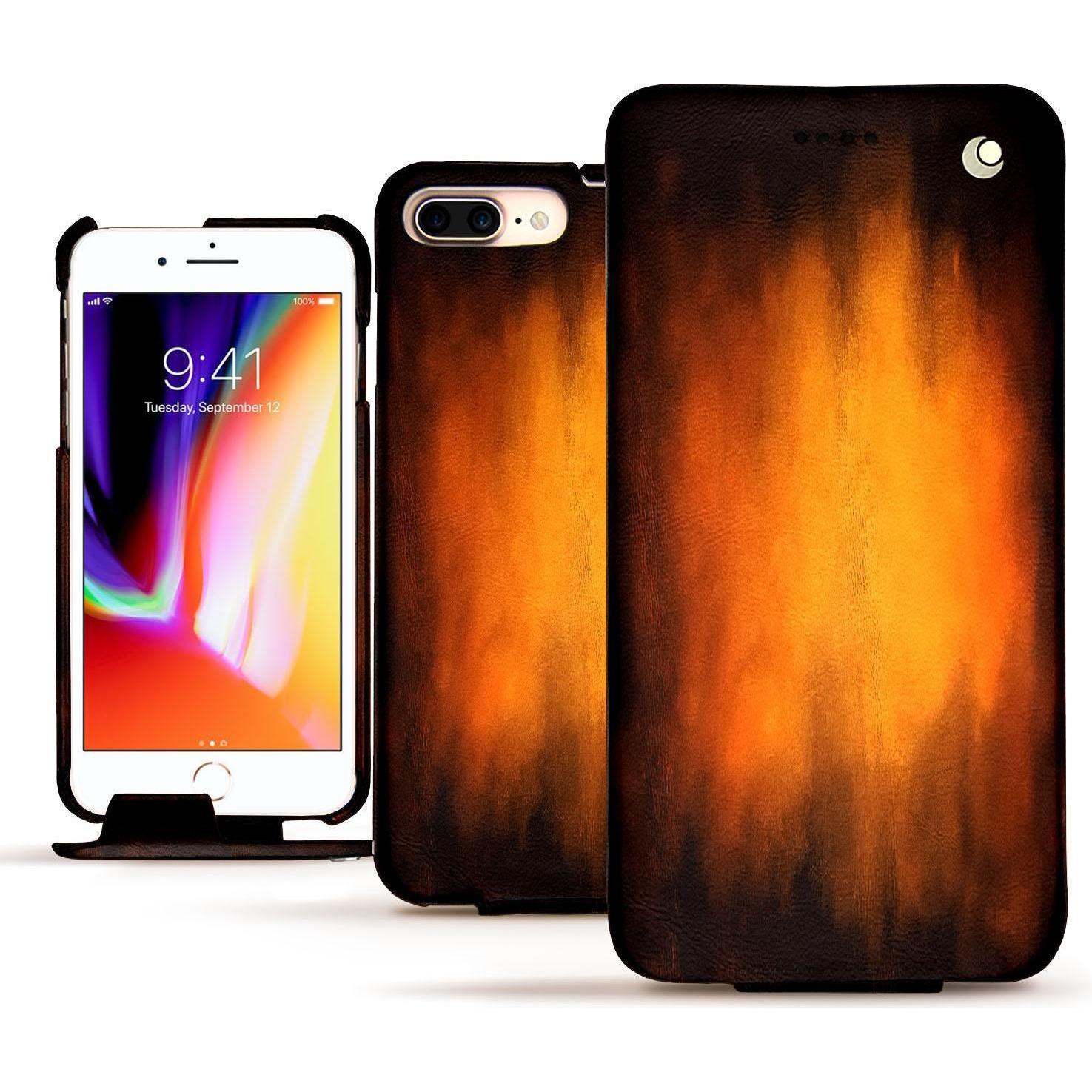 Thumbnail - Noreve Lederschutzhülle vertikal (Apple iPhone 8 Plus), Smartphone Hülle, Violett