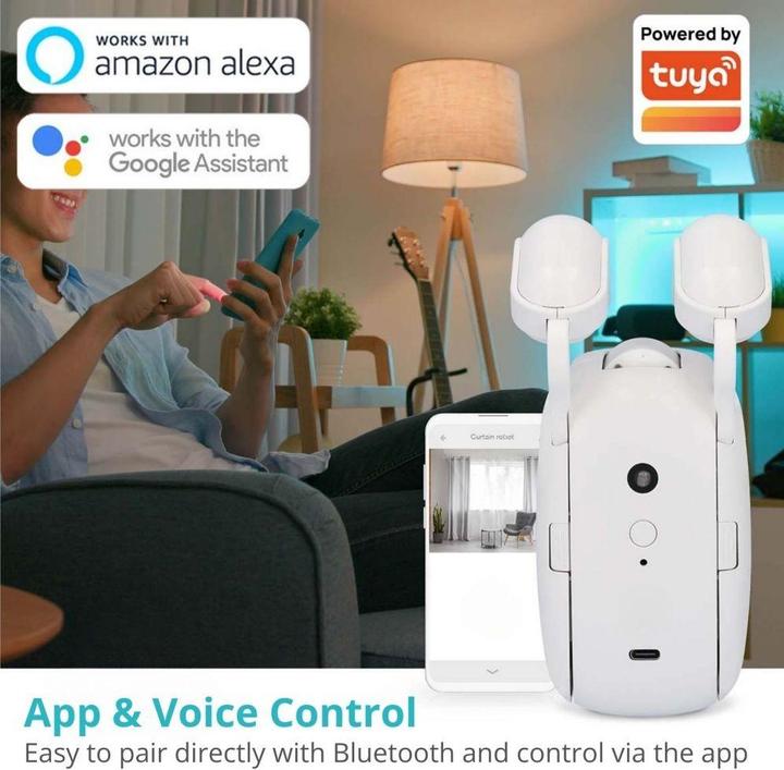 Image du produit Nedis SmartLife Robot Rideau | Barre à Rideaux | Rideaux Horizontaux | Alimenté par Piles / Electricité