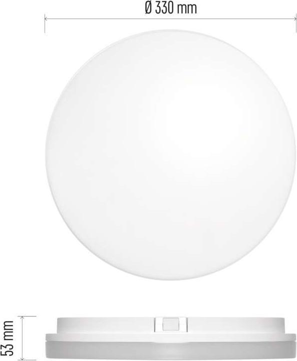 Actual product image Emos LED ceiling light TORI, round, white 24W warm w., IP54 (2400 lm)