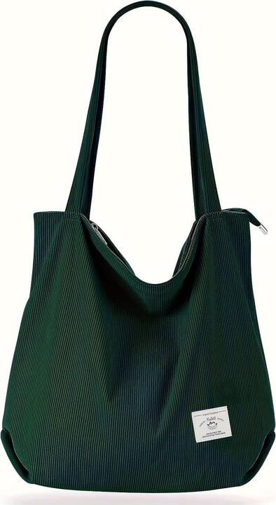 Only-Bags.Store Corduroy shoulder bag, minimalist monochrome tote bag, all-match storage handbag