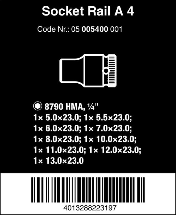 Produktbild Wera Nuss-Magnetleiste A 4 (1/4")