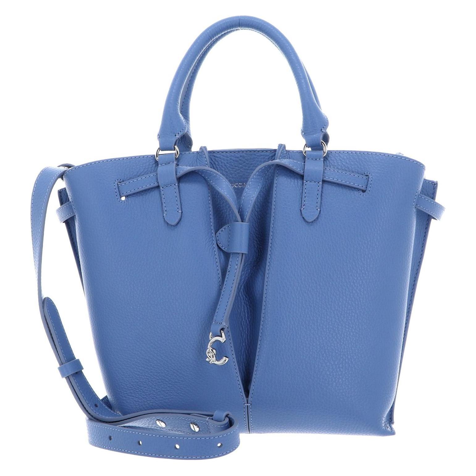 Coccinelle, Damen, Handtasche, Flores Handbag Grained Leather, Blau