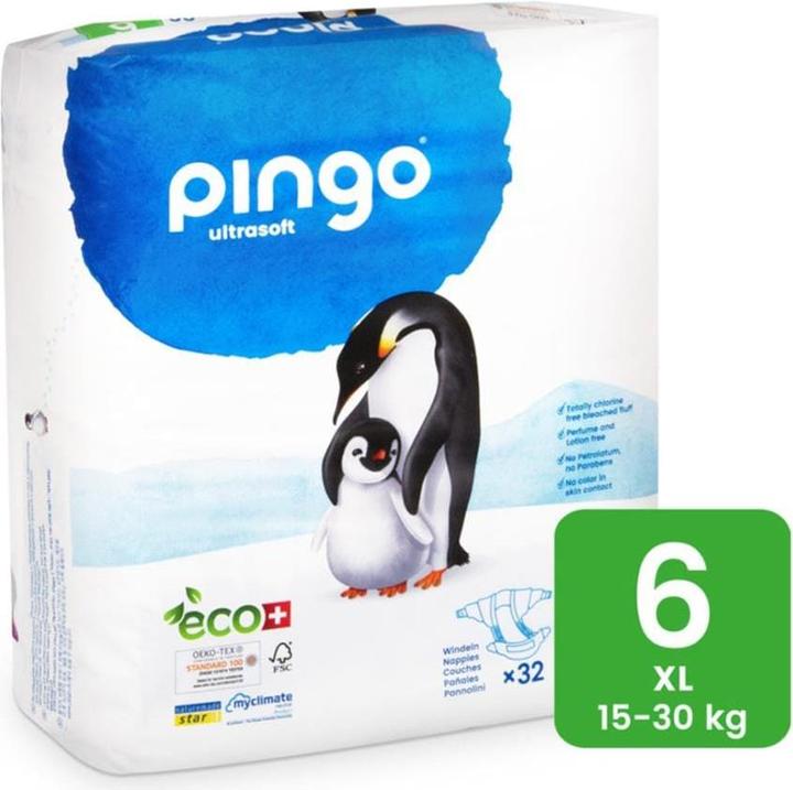 Produktbild Pingo Ökowindeln (Gr. 6, Tragepack, 32 Stk.)