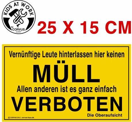 Produktbild Corvus Toys Schild Müll verboten