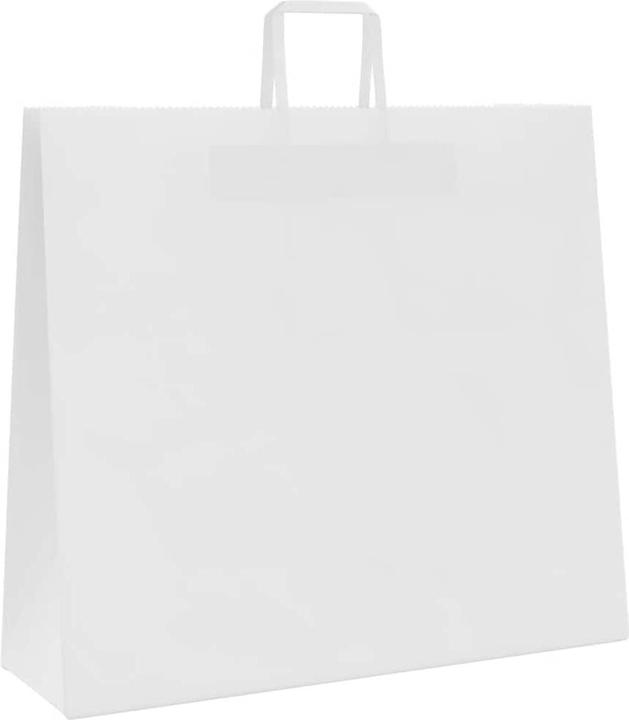 Produktbild VidaXL Kraftpapiertüten 250 Stk. mit Henkel Weiss 54x15x49 cm Papiertüte (Geschenktüte, 250 x)